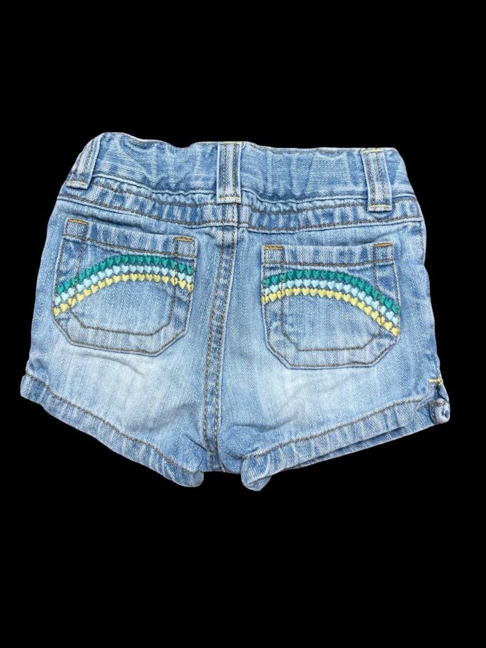 👣 5/$25 - Light Wash Jean Shorts w/ Heart Embroidery